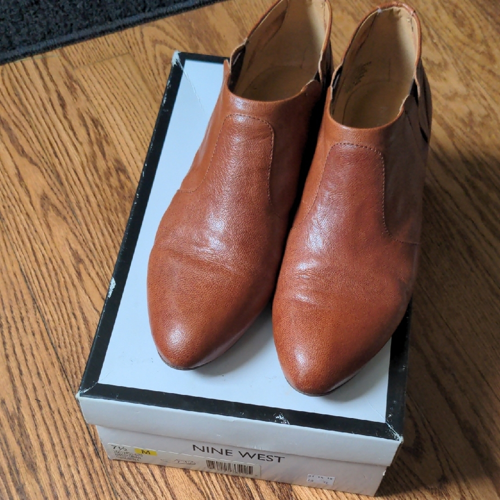 Nine West Tan Leather Slip-On Shoes